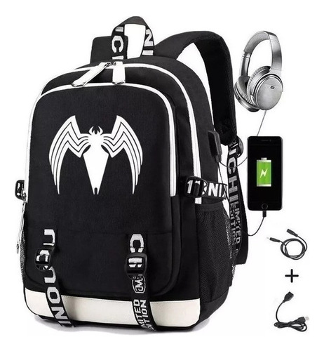 Mochila Anime Superhero Anti-spiderman, Bolsa Grande 2022 Color Negro
