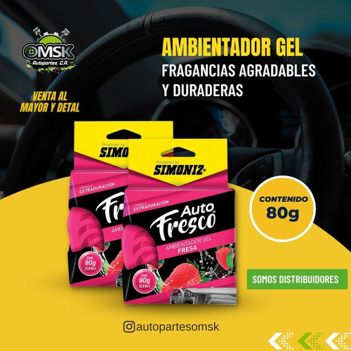 Simoniz Ambientador Auto Fresco Gel 80ml