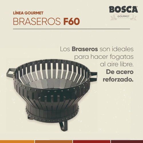 Imagen 2 de 5 de Fogonero Brasero Circular Bosca Fire Pit 60 Cm Diam Asador