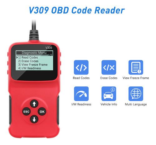 Leitor De Código Multilíngue Obd2 Scanner Professional Car