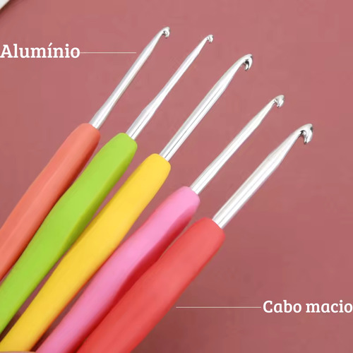 Kit Com 9 Agulhas Soft Para Crochê Tricô Conjunto