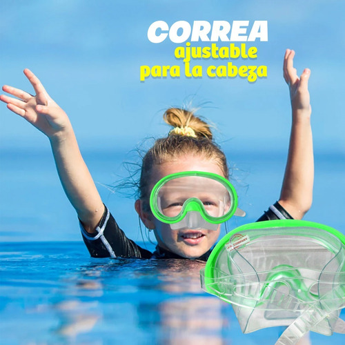 Imagen 3 de 9 de Set Snorkel Mascara + Tubo Respirador Buceo Infantil 10183