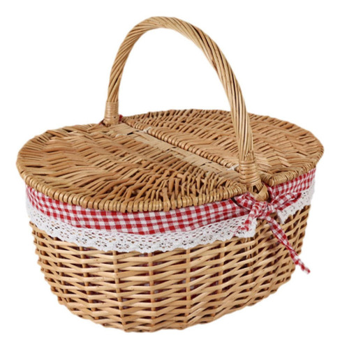 Cesta De Vime Para , Armazenamento De Grande Vermelho Branco