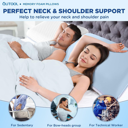 Almohadas De Gel Viscoelástico Qutool, Almohada