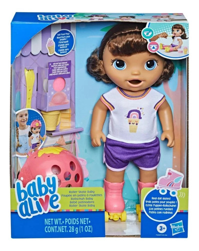 Muñeca Patinadora Baby Alive Pelo Castaño Hasbro Original