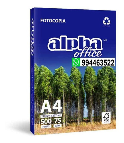 Imagen 1 de 1 de Papel Bond A4 Alpha - Paquete De (500 Hojas) Tda Jesus Maria