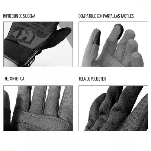Guante Moto Con Protecciones - Hombre - Negro/gris