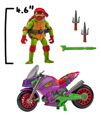 Tmnt Rafael Con Motocicleta Purple Dragon Cycle With Raphael