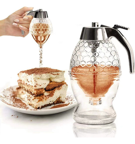 Meleira Honey Dispenser Pote Para Mel Cor Prateado