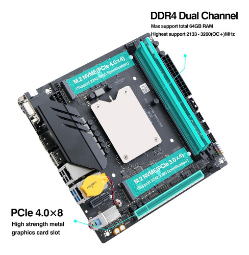 Erying Mini Itx Cpu Combo De Placa Base- Intel Core Ihk Con