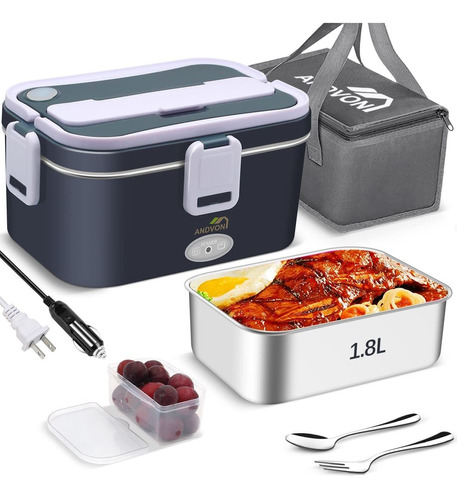 Andvon Electric Lunch Box 80w Food Heater, 1.8l Larger Capa.