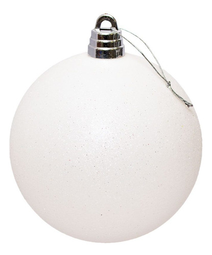 Bambalina De Navidad 15cm Glitter Color Blanco Iridiscente