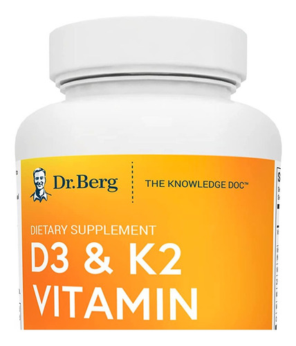 Dr. Berg's D3 & K2 Vitamina  Suplemento D3k2 Con Sales Puri