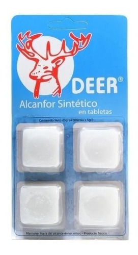 Alcanfor Sintetico 1 Tableta X 4 Unidades Deer          