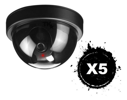 Pack X5 Cámara Falsa De Vigilancia Tipo Domo Replica Exacta