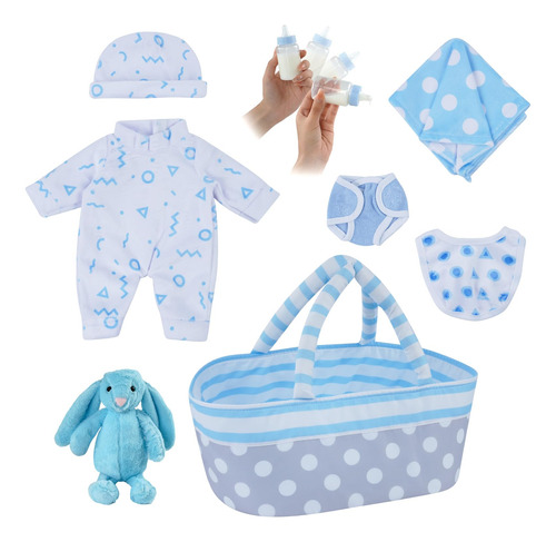 Babeside Pack 8 Accesorios Muñeca Bebé Moisés. Vestimenta Re