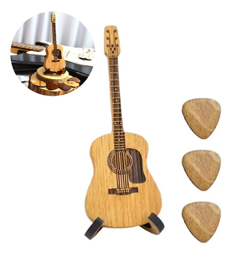 Juego De Púas De Guitarra Acústica De Madera Para Decoración