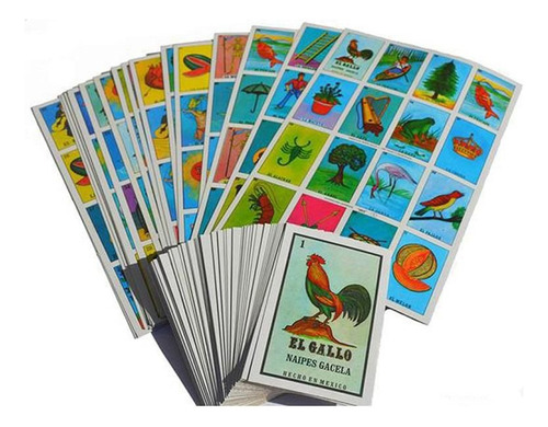 Loteria Mexicana 4x4 200 Cartas Con Baraja Imprimible