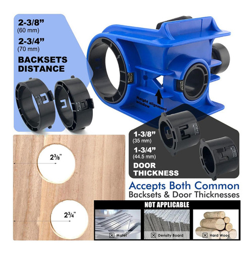 Kit De Instalação De Fechadura De Porta Com 2 Buchas Azul