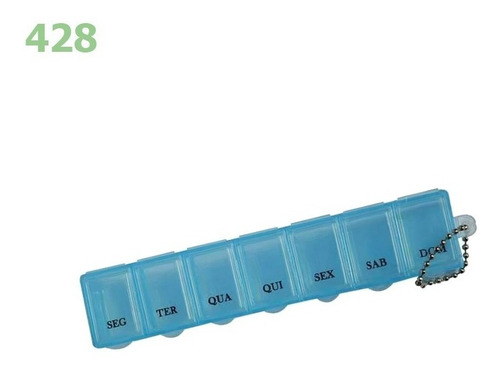 Imagem 1 de 2 de Porta Comprimidos Semanal 7 Compartimentos - Cor Azul