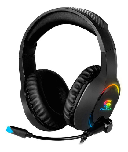 Headset Gamer Rgb Holt Preto Fortrek P2 y Adap. P3