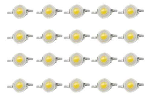20 Diodos Led De Alta Potencia, 1 W, Ultrabrillantes, 3000 K