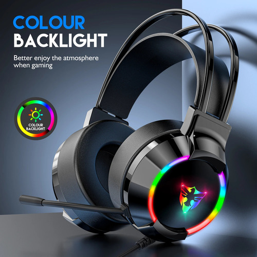 Headset Gaming Usb Con Micrófono Luz Led U301 Backlight Jwk