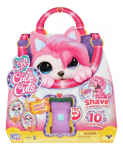 Peluche Mascota Scruff A Luvs Cutie Cuts Color Violeta