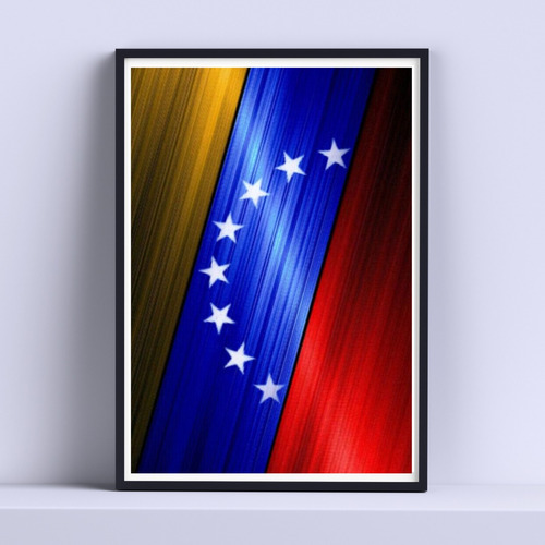 Cuadro Venezuela Bandera Decorativo 30x40cm Con Vidrio