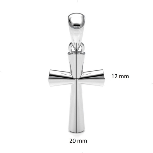 Imagen 3 de 10 de Dije Cruz Lisa De Plata .925 Agálea Joyería