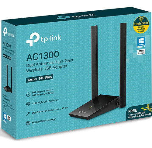 Antena Wi-fi Doble Banda Usb Archer T4u Plus Ac1300 Tp-link