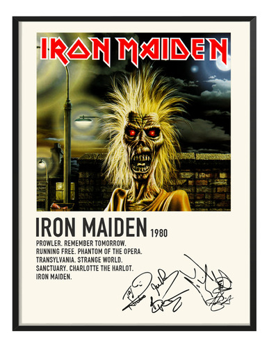 Poster Iron Maiden Album Music Tracklist Iron Maiden 80x60