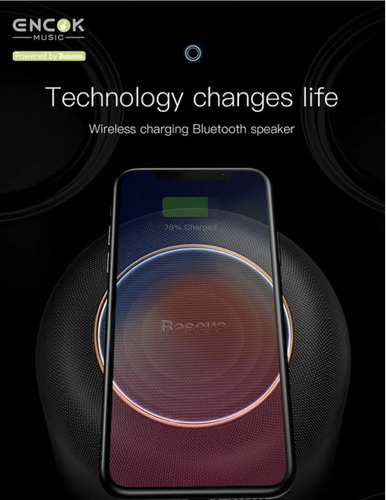 Imagem 5 de 5 de Caixa De Som Bluetooth C/ Carregador De Indução Baseus