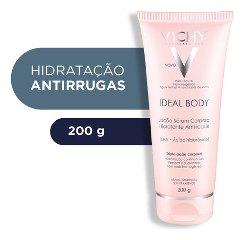 Loción hidratante corporal ideal, 200 g, fragancia Vichy, sin perfume, tipo tubo