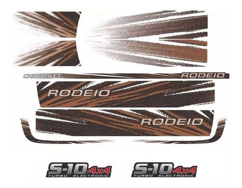 Imagem 9 de 9 de Kit De Faixa Lateral P/ S10 Rodeio 2011 4x4 Vermelho Diesel