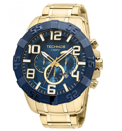 Relógio Technos Masculino Classic Legacy Cronógrafo Dourado 