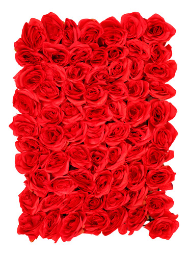 1 Bonito Panel Muro De Rosas Rojas Artificiales 60x40cm 
