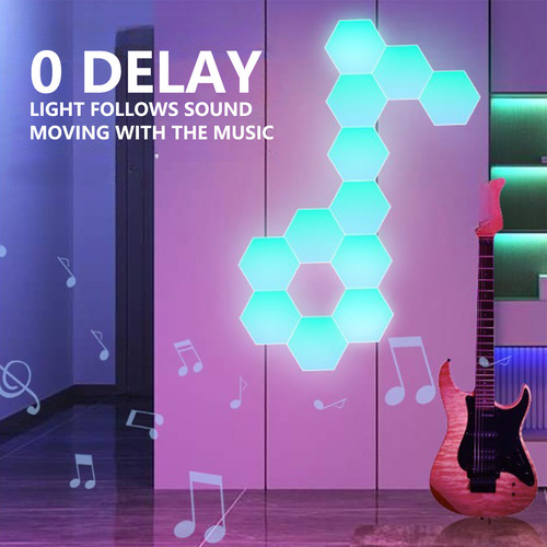 C Night Light 6 - Painel Rgb De Lâmpada De Parede Hexagonal