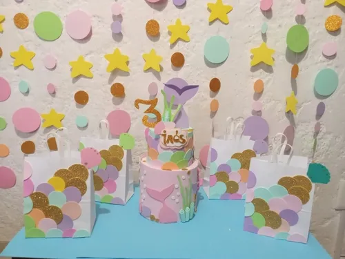 Torta Falsa Sirenas Animales Mar Torta Espuma Y Goma Eva