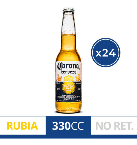 Cerveza Corona Porron 330cc Pack  X 24 Unidades