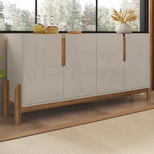 Balcão Buffet Lizz 4 Portas Off White/cedro 050518 - Casa thumbnail