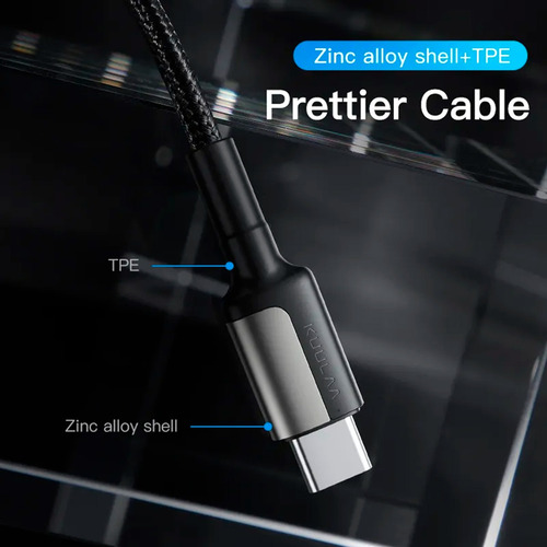 Cable Tipo C A Usb-c Carga Rápida 65w Largo 2 Metros Kuulaa.