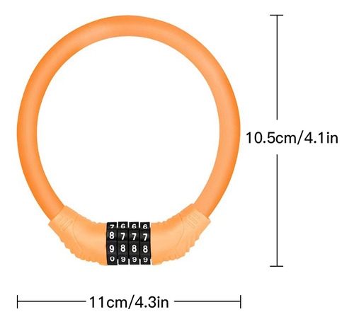 Candado Portátil Para Bicicleta, Candado Con Cable De 4 Dígi