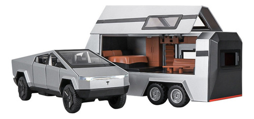 Tesla Cybertruck 1/32 Miniatura Metal Coche Con Luz Y Sonido