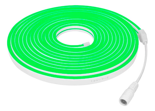 Tira Luces Led Neon Verde Manguera Flexible X 5 Metros