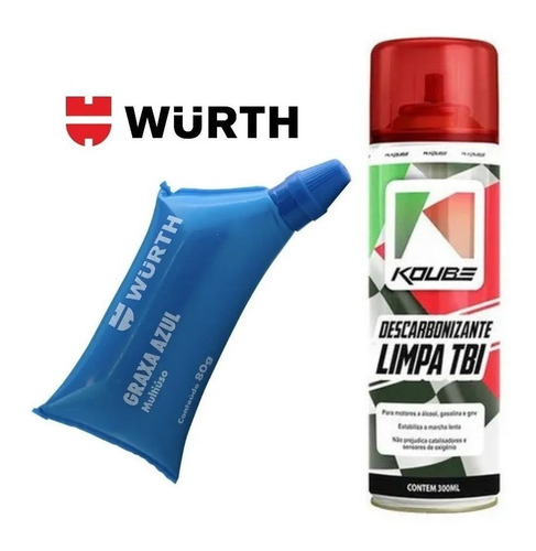 Graxa Azul Wurth Multiuso 80g + Descarbonizante Limpa Tbi