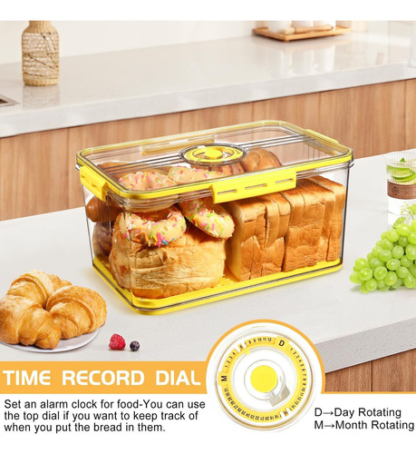 Recipiente Grande De Almacenamiento Pan Con Tapa Hermética