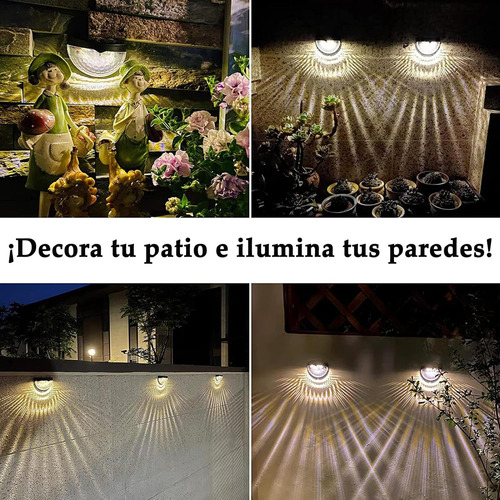 4 Pcs Lampara Solar Exterior, Ip65 Impermeable Luces