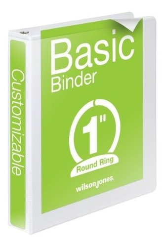 Wilson Jones Carpeta De Base, Anillo Redondo, 1 Pulgada, Bla