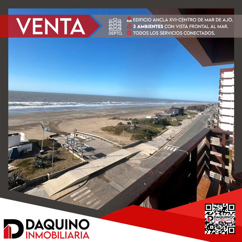 Depto. 3 Ambientes Con Cochera Y Vista Al Mar En El Edif. Ancla Xiv. Zona Centro De Mar De Ajó